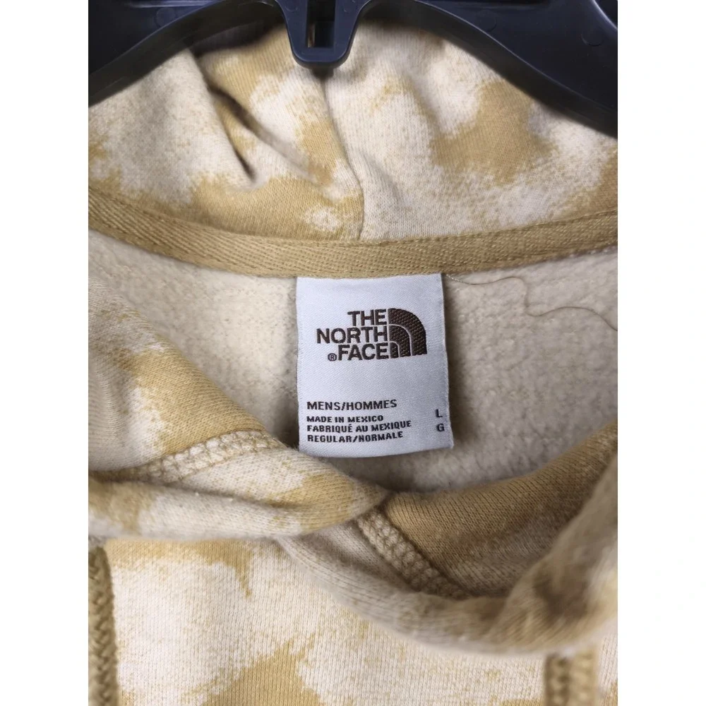 The North Face Tie Dye Hoodie Mens Large Tan Cream Pullover Sweatshirt‎